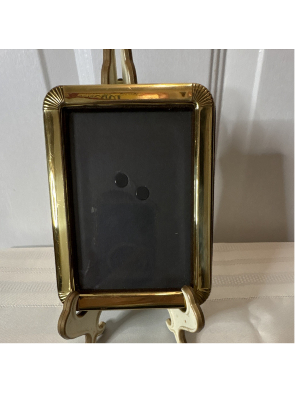 Gold Metal Ornate Rectangular Photo Frame 4 x 5.5 in Polished Brass Finish